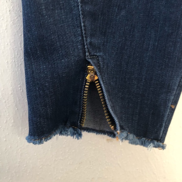 KanCan Jeans Skinny Jeans Dark Wash Fringe & Zipper Hem Sz 9/28 BNWT Style 7285D - Picture 7 of 13